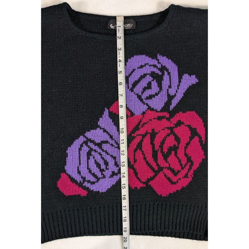 Sophisticates by Jonathan Martin floral knit crewneck sweater - Picture 10 of 12